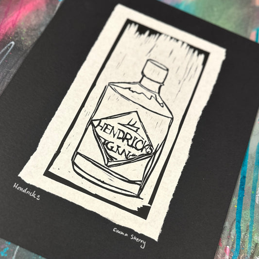 Hendricks Linocut Print