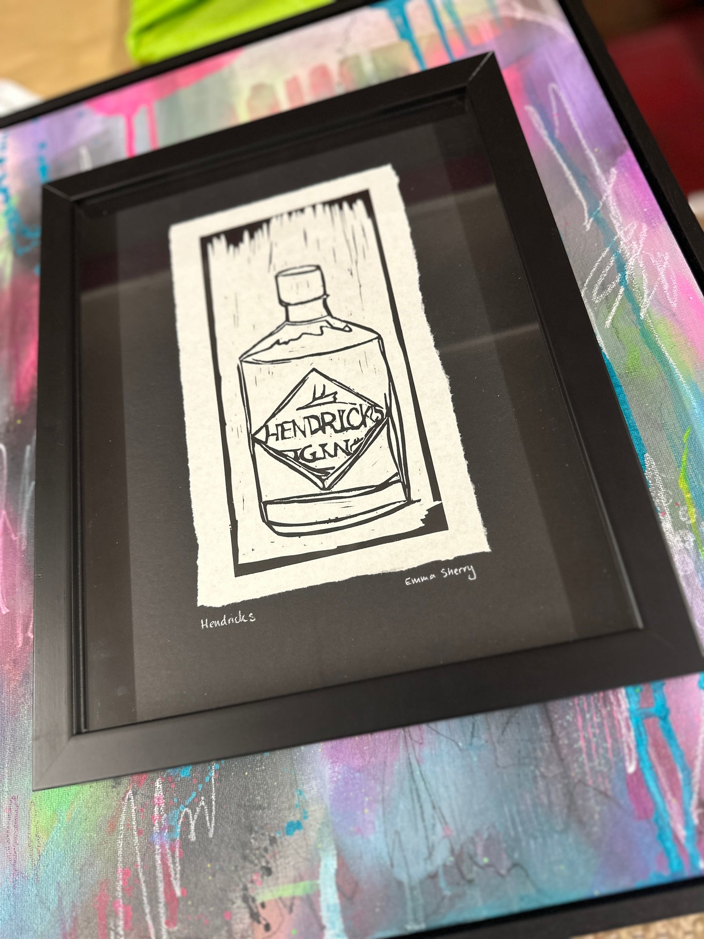 Hendricks Linocut Print