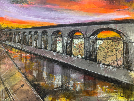 'Chirk Aqueduct at Dusk' [Original Painting]