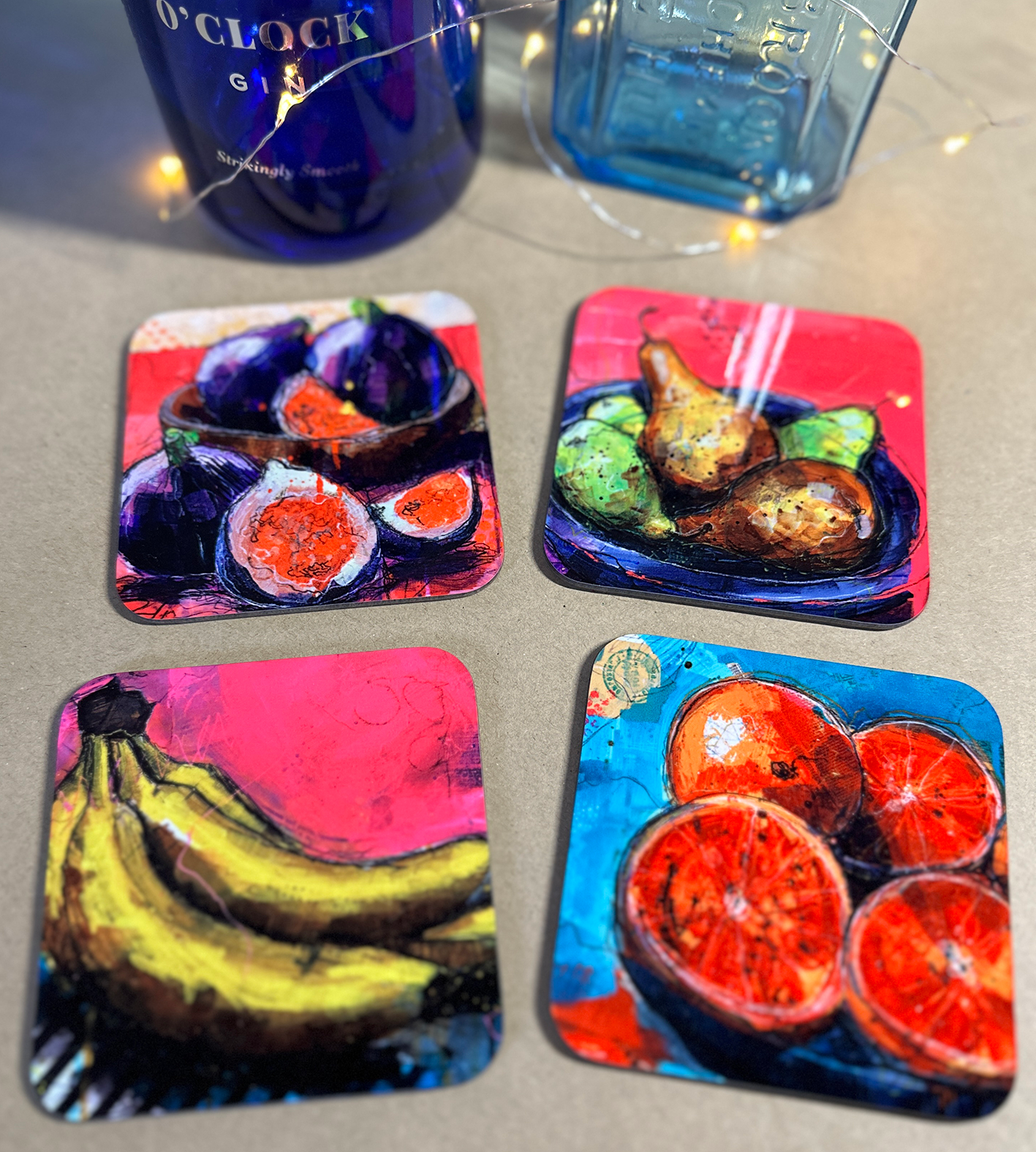 colourful coaster set