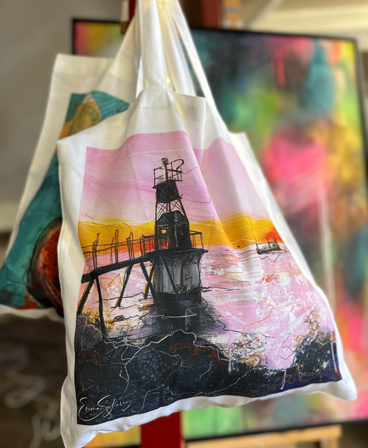 Lightweight Tote Bag - Battery Point Lighthouse