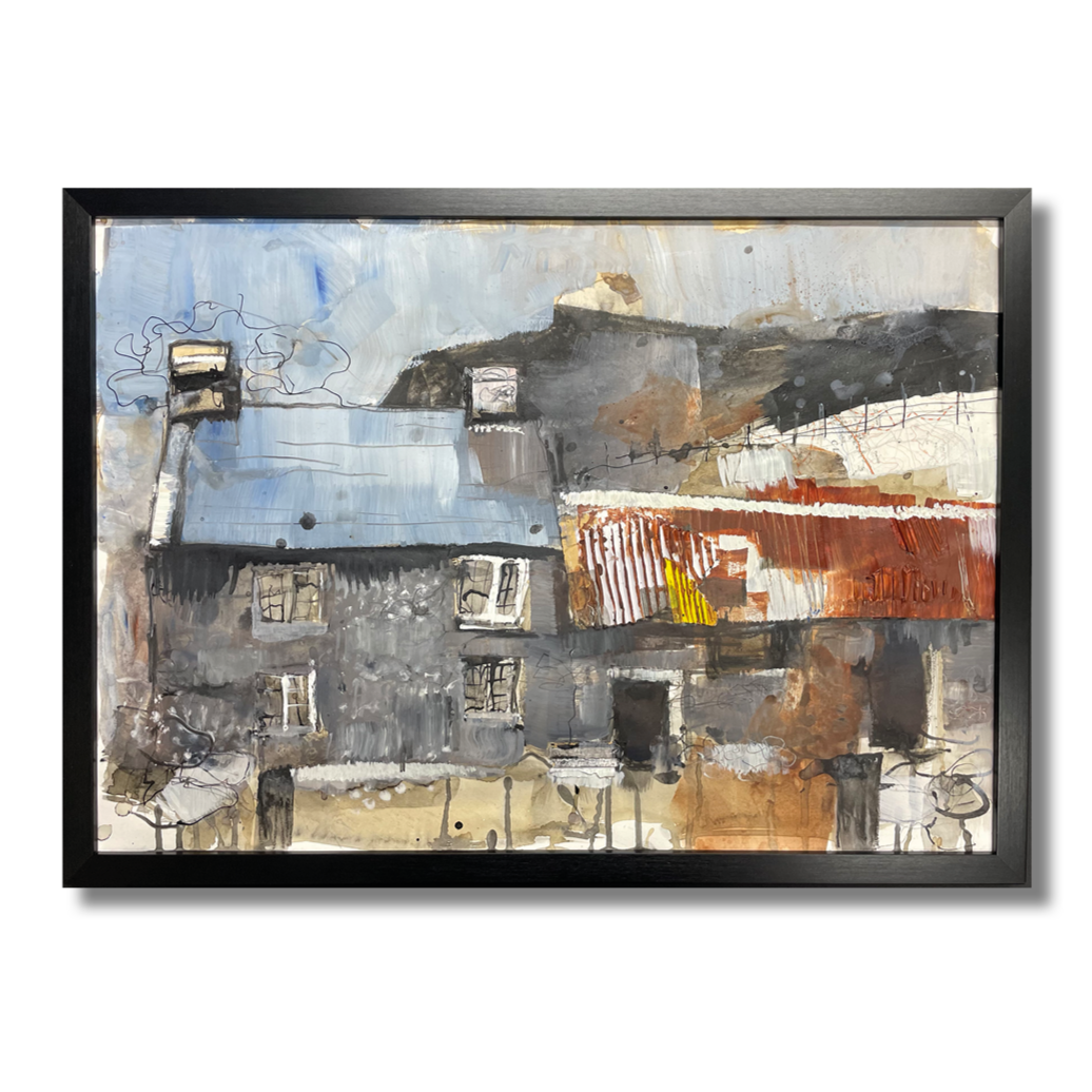 Stone House Contemporary Painting by Emma Sherry Artist