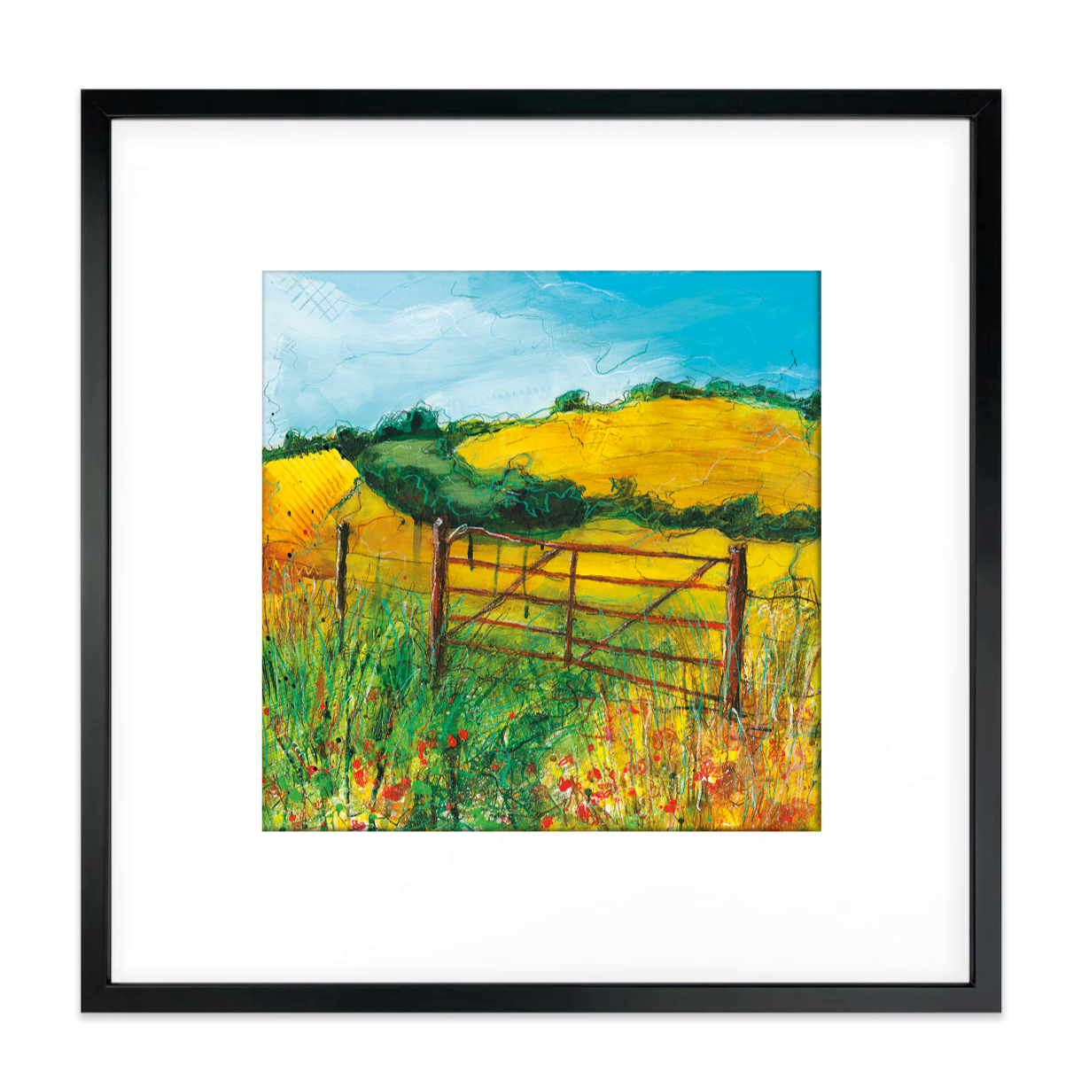 Acrylic & Collage Contemporary Landscape Art Print