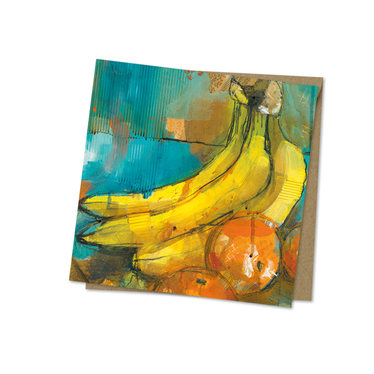 'Fruta - Bananas & Oranges' Greetings Card