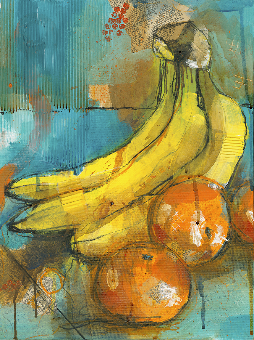 'Fruta: Bananas & Oranges' [Original Painting]