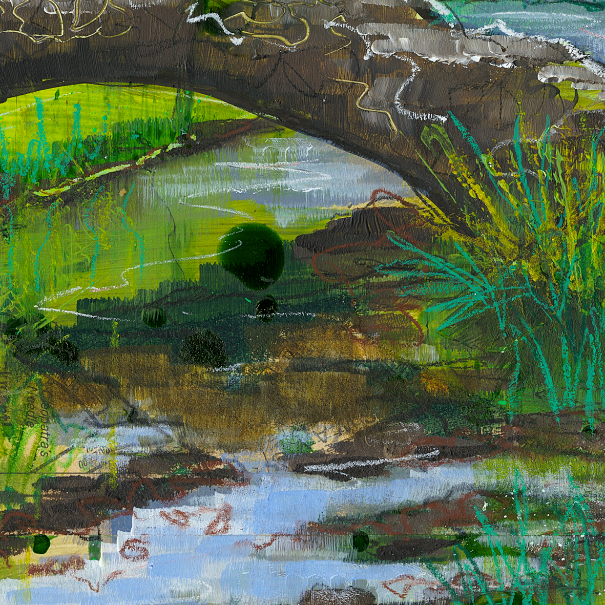 'Countryside Landscape: Quaint Bridge' [Original Painting]