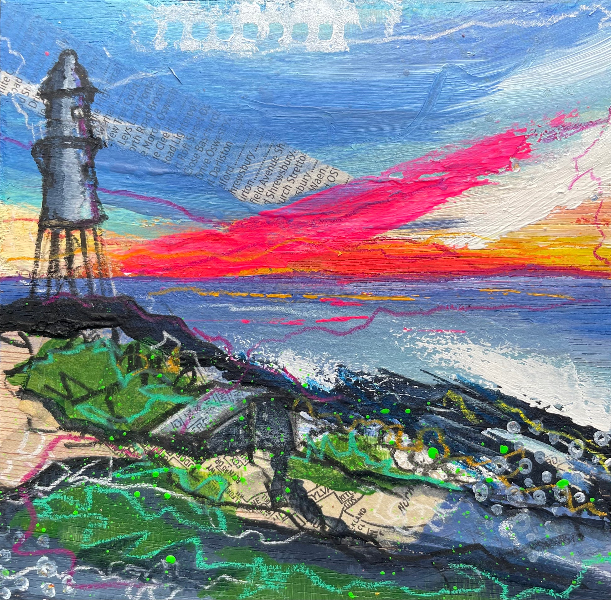 Black Nore Lighthouse Painting by Emma Sherry