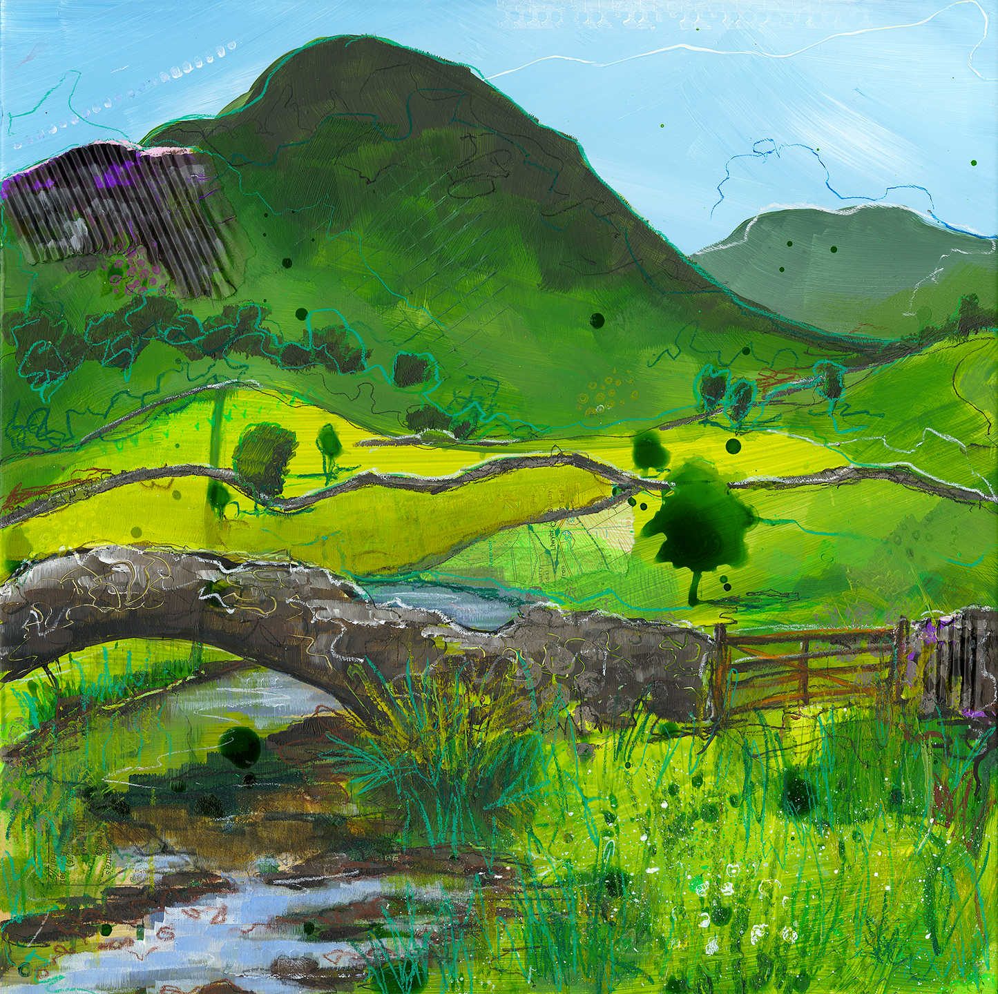 'Countryside Landscape: Quaint Bridge' [Original Painting]